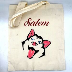 Personalized name dog / Siberian Husky tote bag
